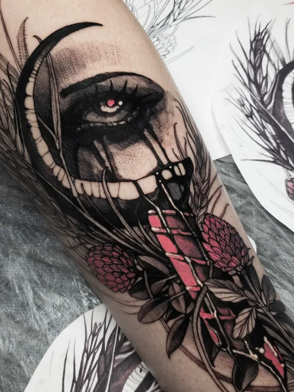 black and grey blackwork татуировка на forearm #54637 | Тату мастер Дмитрий Thornboy
