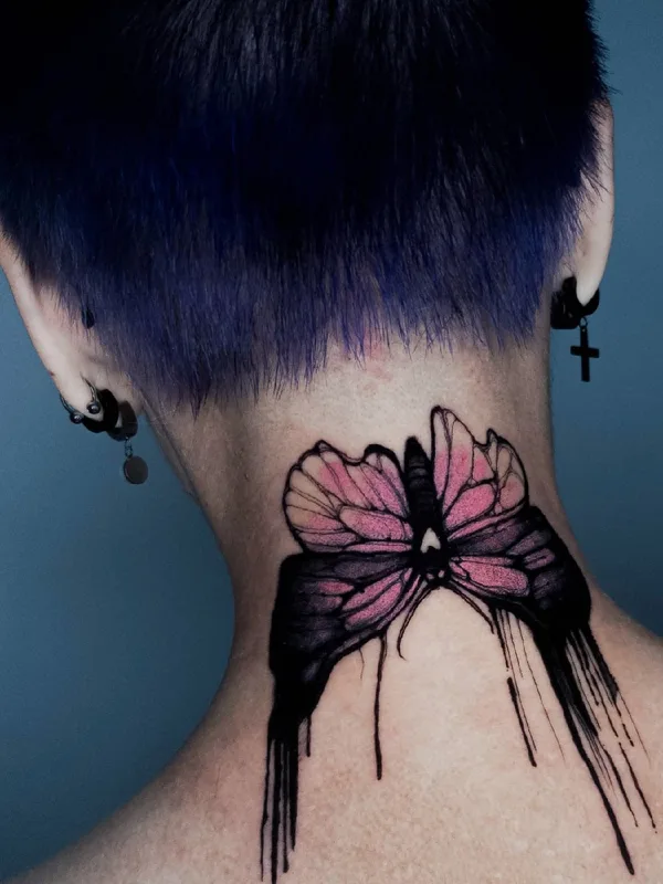 color illustrative татуировка на back of neck #54639 | Тату мастер Дмитрий Thornboy