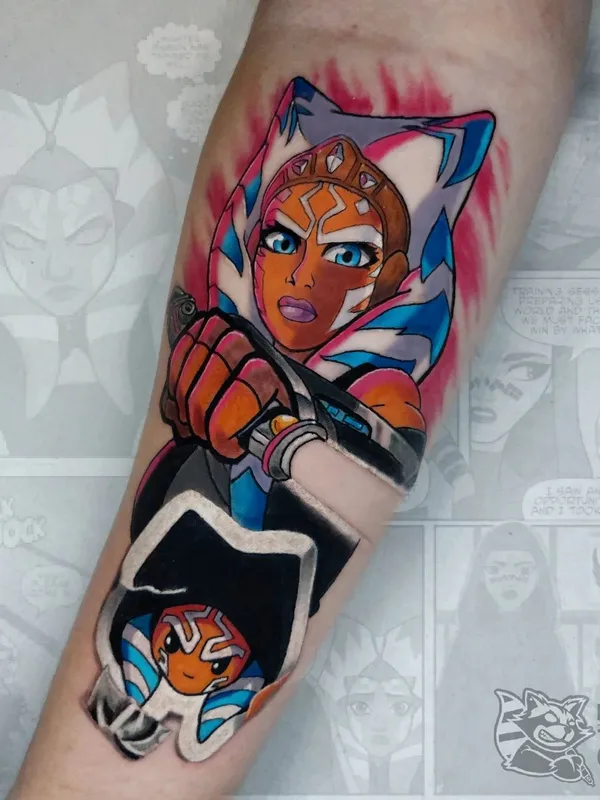 color cartoon tattoo auf forearm #68395 | Tätowierer facchtattoogeek