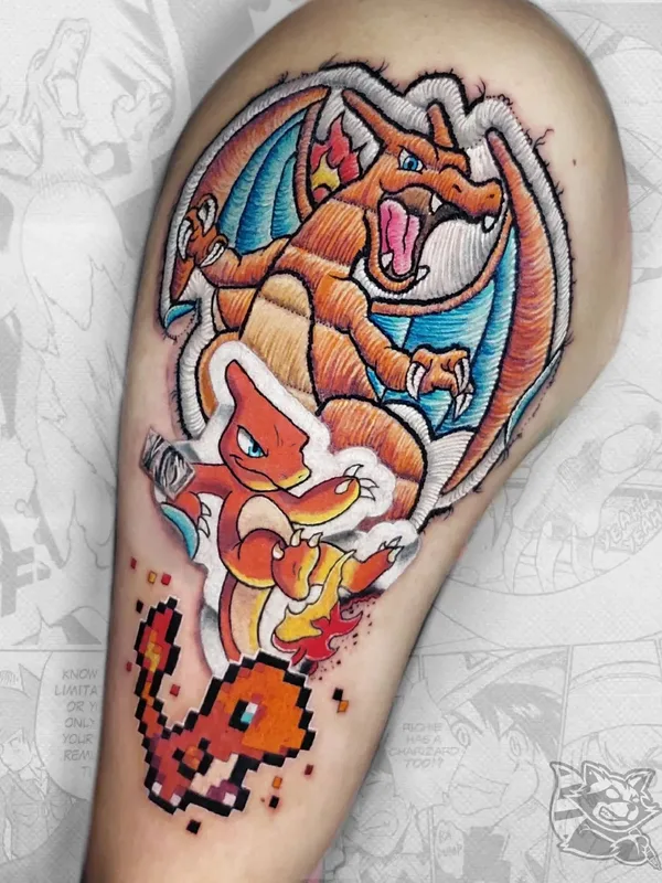 color anime tattoo auf shoulder #68402 | Tätowierer facchtattoogeek