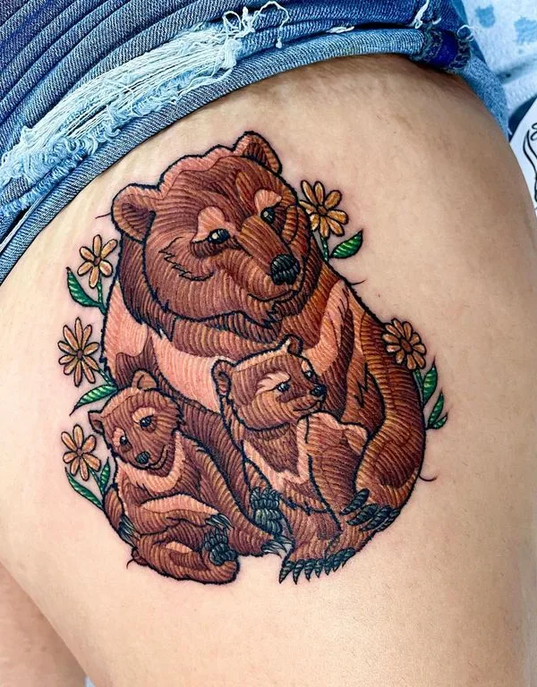 color illustrative Tatuaggio su thigh #68432 | Tatuatore Alicia Casale