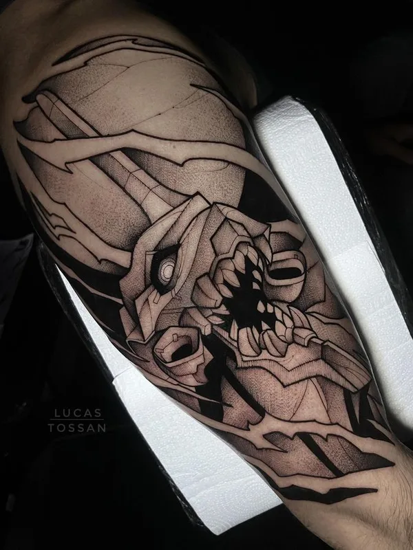 black and grey geometric tatouage sur forearm #68592 | Artiste tatoueur Lucas Tossan