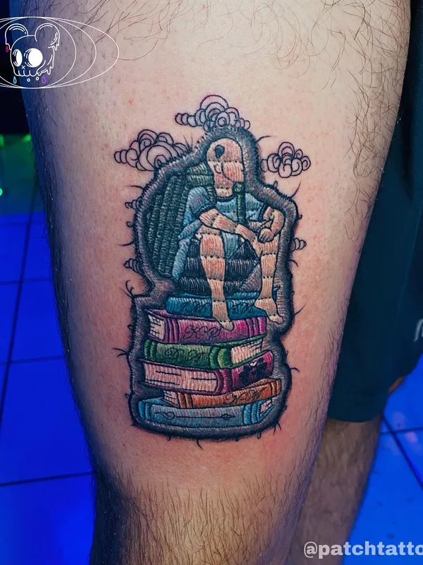 color illustrative tattoo on thigh #68644 | Tattoo Artist patchtattoos.cr