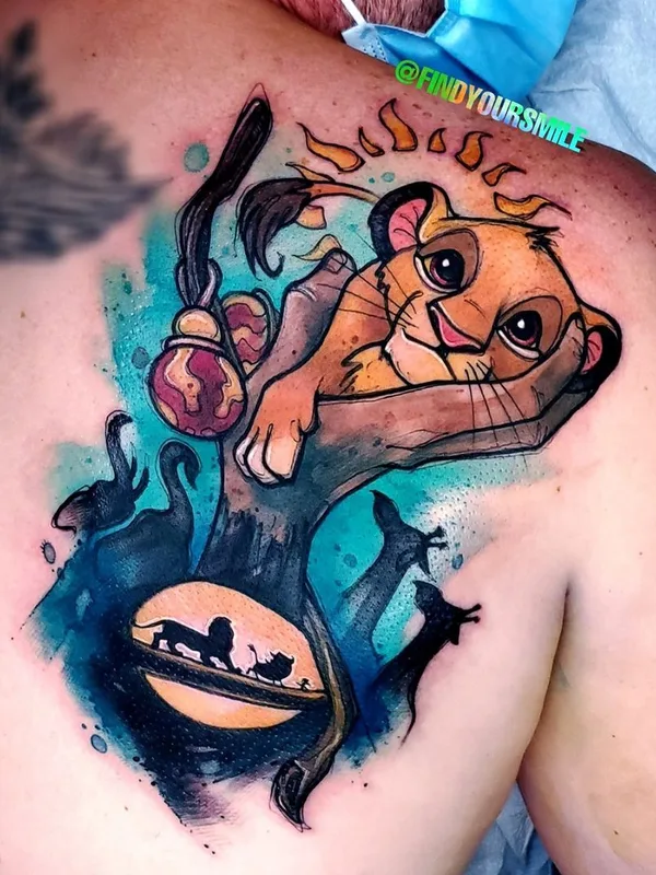 color illustrative tattoo auf shoulder blade #40272 | Tätowierer Russell Van Schaick