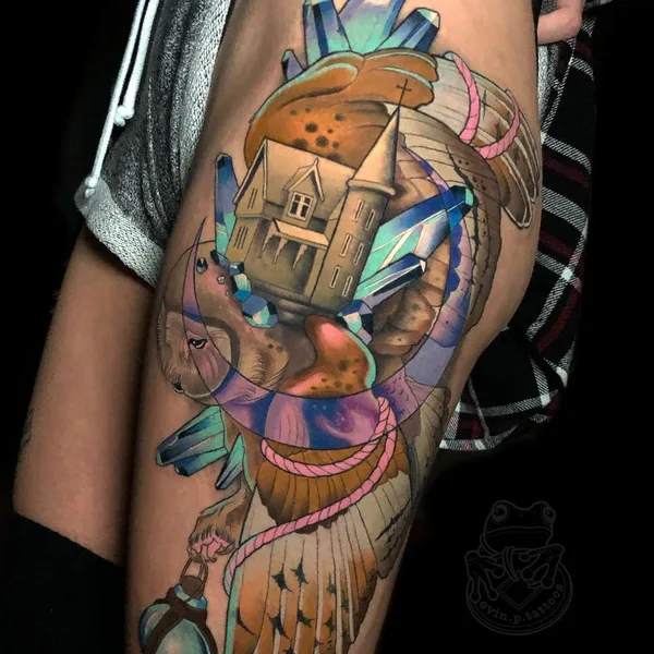 Neo Traditional tattoo by Evin Pfaff in Bedford