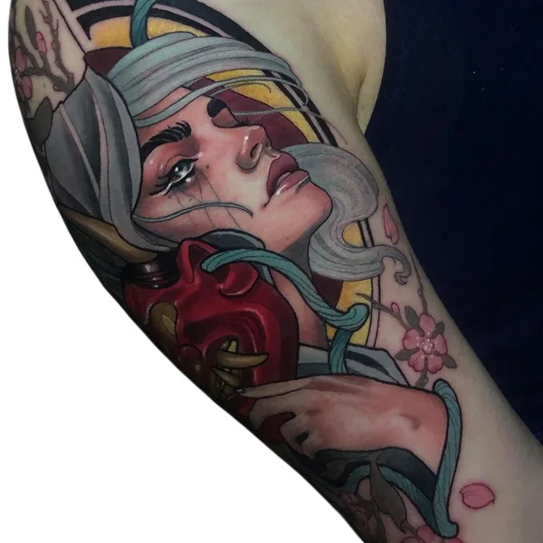 Neo Traditional tattoo by Levi Murphy in Bedford