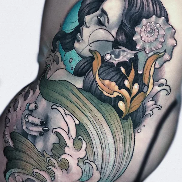 Neo Traditional tattoo by Levi Murphy in Bedford