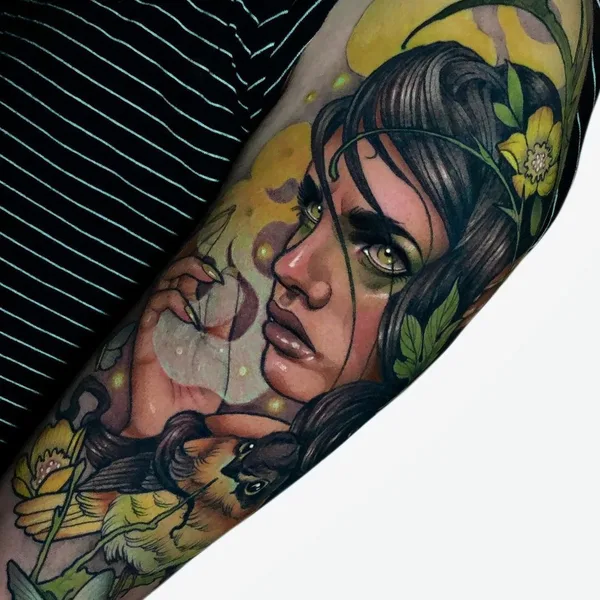 Neo Traditional tattoo by Levi Murphy in Bedford