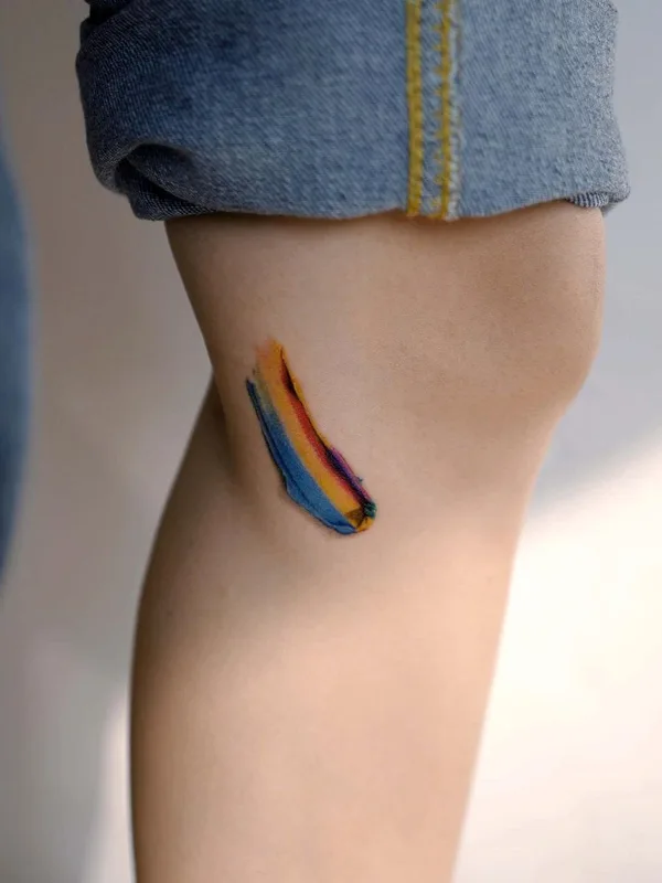 color abstract tatuaje en knee #40329 | Tatuador Piece