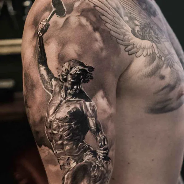 Abstract tattoo by Adrian Lindell in Stockholm