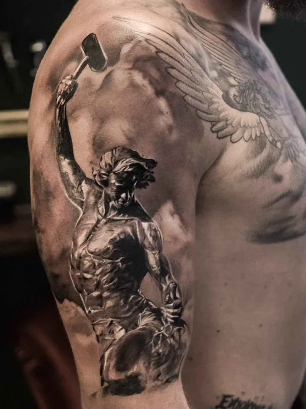 Abstract tattoo by Adrian Lindell in Stockholm