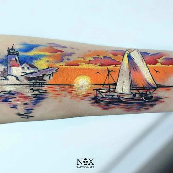 Watercolor tattoo by Matty Nox in Moscow