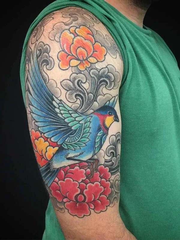male color japanese Tatuaggio su full sleeve #11569 | Tatuatore Yoni Zilber