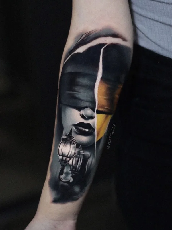 female black and grey realism татуировка на forearm #40689 | Тату мастер Владислав Шувалов