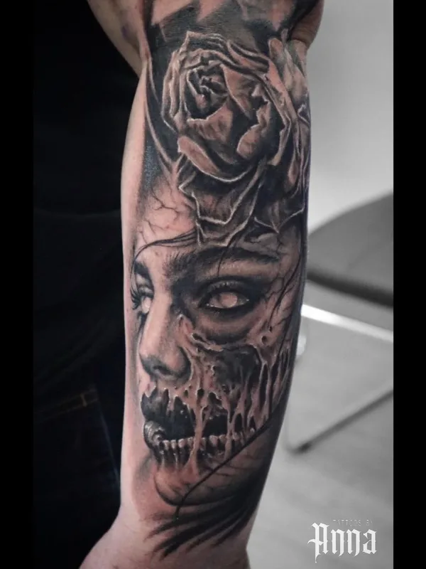 black and grey realism татуировка на forearm #71367 | Тату мастер Anna Felka