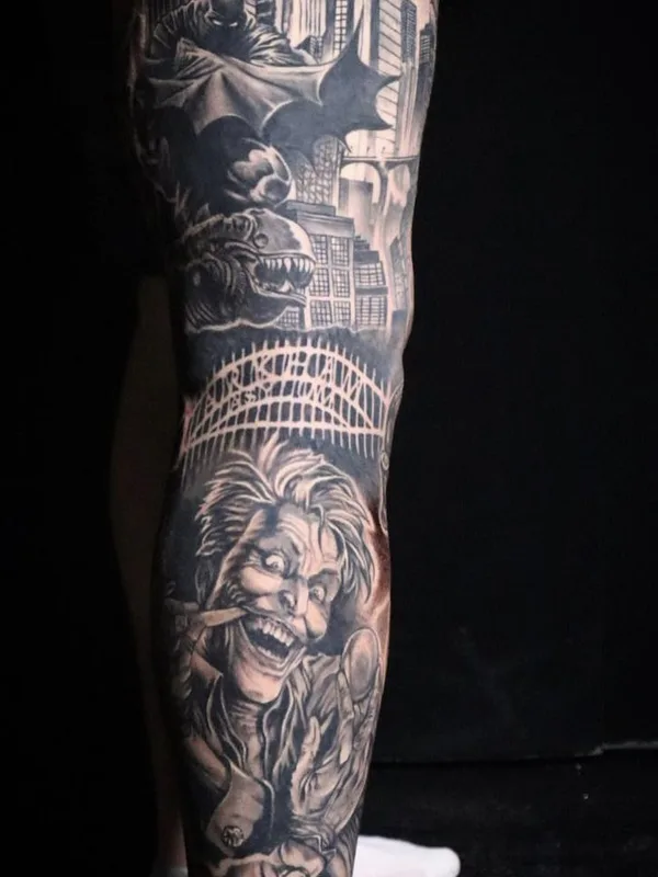 black and grey realism татуировка на full leg #71368 | Тату мастер Anna Felka