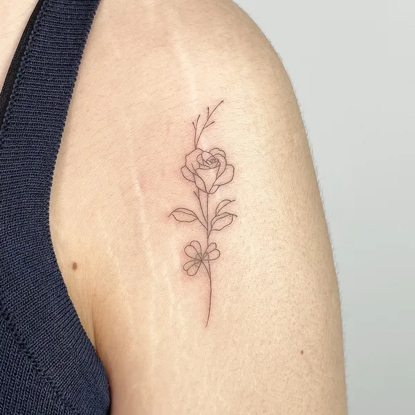 Feminine tattoo by Sop Tattoo in Seoul