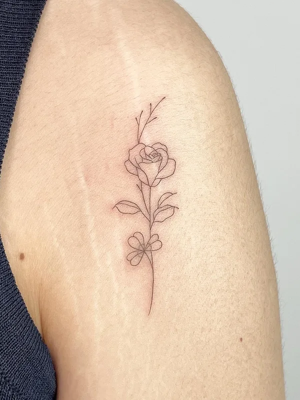 black fineline татуировка на shoulder #57292 | Тату мастер Sop Tattoo