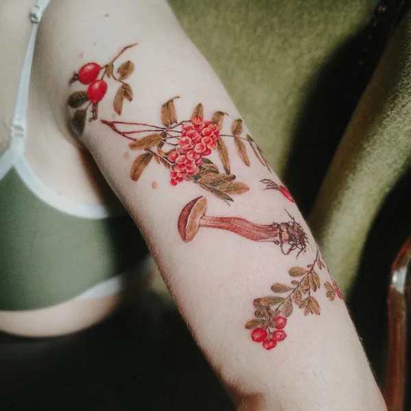 Botanical tattoo by Ксения Дармаева in Saint Petersburg