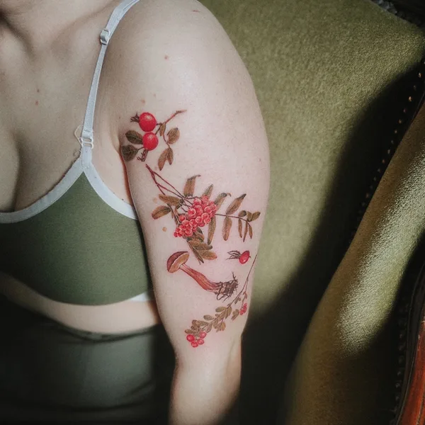 Botanical tattoo by Ксения Дармаева in Saint Petersburg