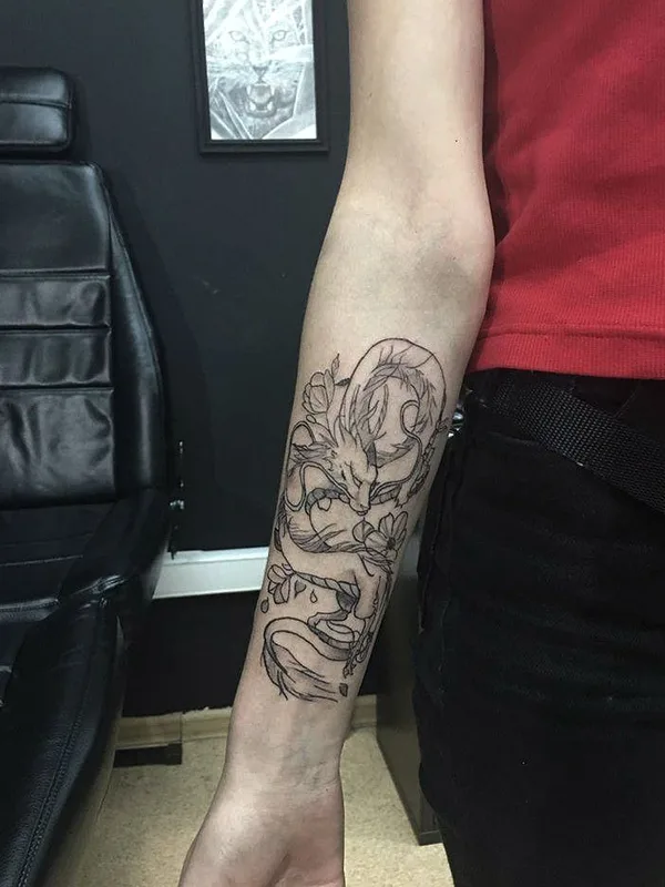 black linework татуировка на forearm #37870 | Тату мастер Макаров Данил