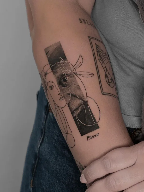 black and grey sketch татуировка на forearm #45926 | Тату мастер Bino Feyer