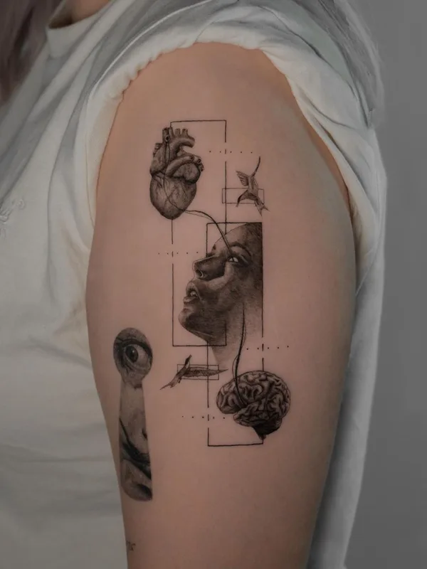 black and grey realism татуировка на upper arm #45928 | Тату мастер Bino Feyer