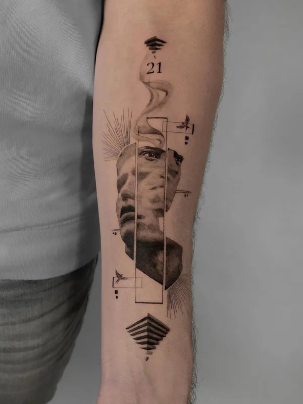 black and grey blackwork татуировка на forearm #45930 | Тату мастер Bino Feyer