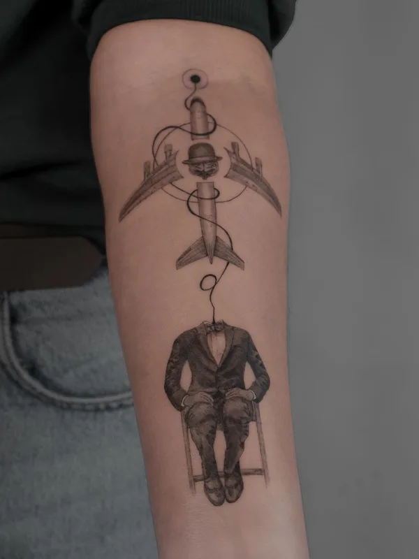 black and grey surrealism татуировка на forearm #45935 | Тату мастер Bino Feyer