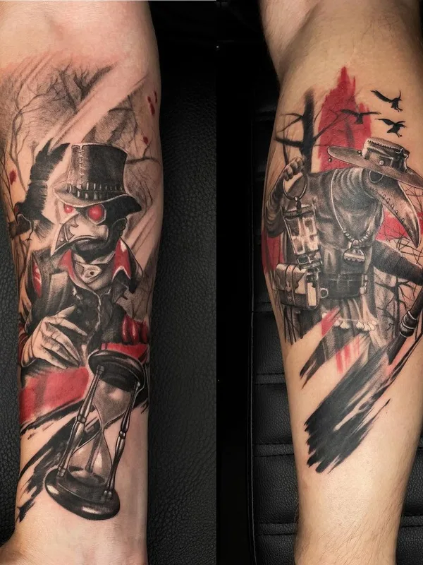 color trash polka tattoo auf forearm #46011 | Tätowierer Микаэл