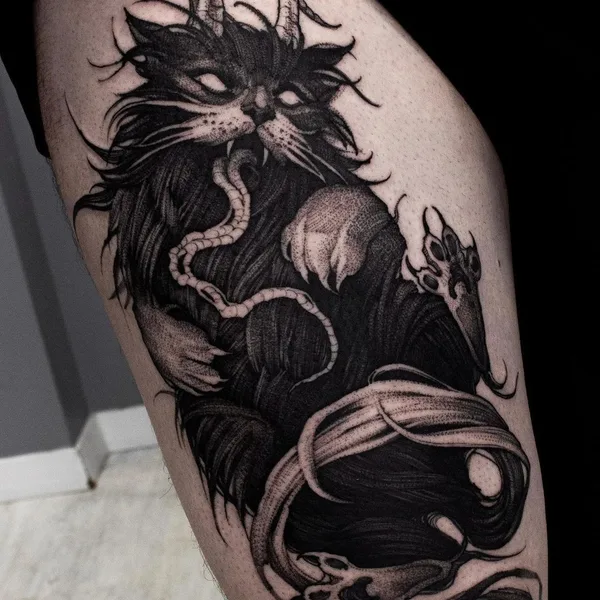 Graphic tattoo by Helena Zolotykh in Wrocław