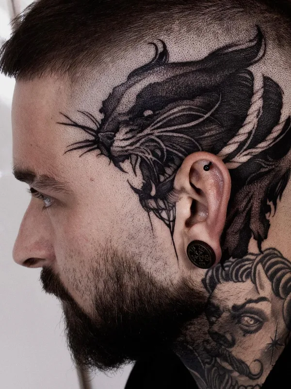 Graphic tattoo by Helena Zolotykh in Wrocław