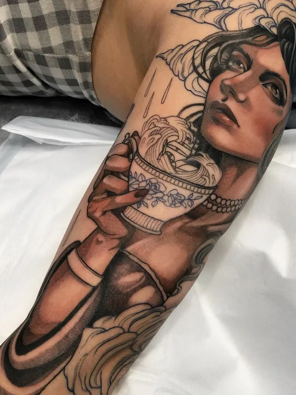 female black and grey realism Tatuaggio su forearm #46056 | Tatuatore Purps Tattoo