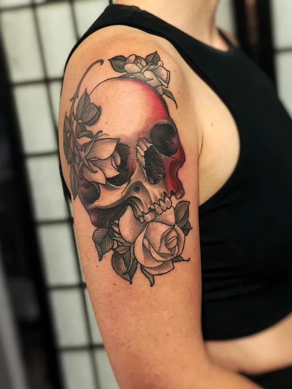 female color neo traditional Tatuaggio su shoulder #46049 | Tatuatore Purps Tattoo