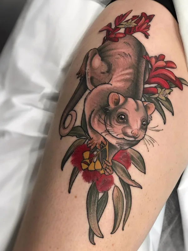 color illustrative Tatuaggio su thigh #46055 | Tatuatore Purps Tattoo