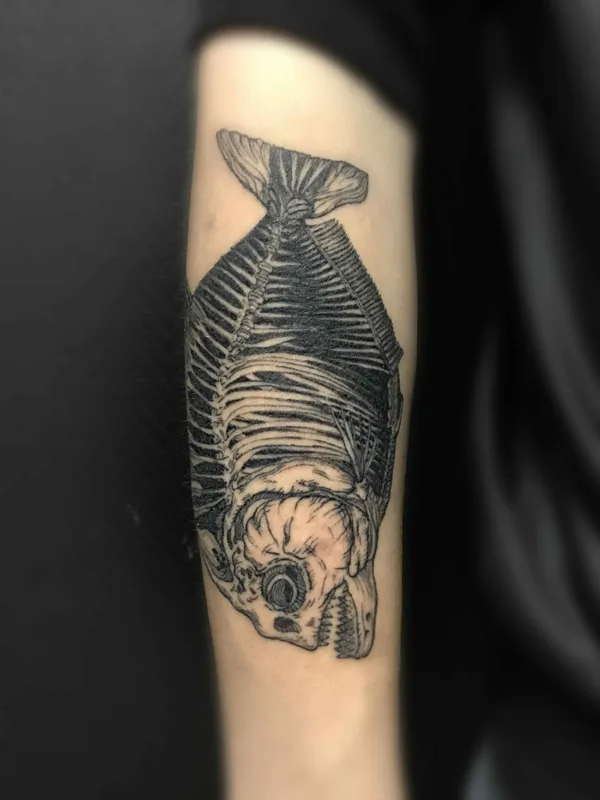 black and grey blackwork tattoo on forearm #18756 | Tattoo Artist Веглин Олег