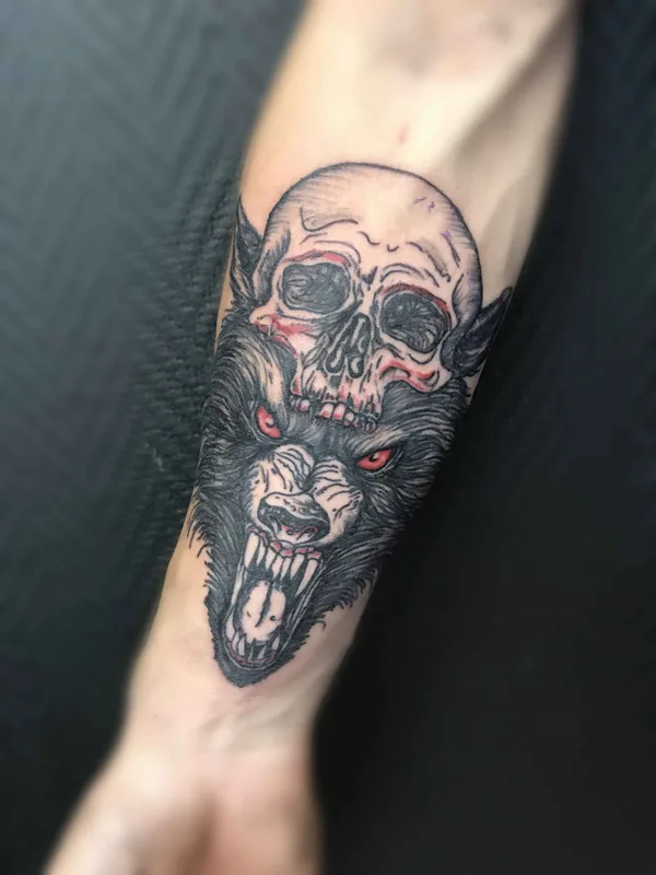 black and grey blackwork tattoo on forearm #18752 | Tattoo Artist Веглин Олег