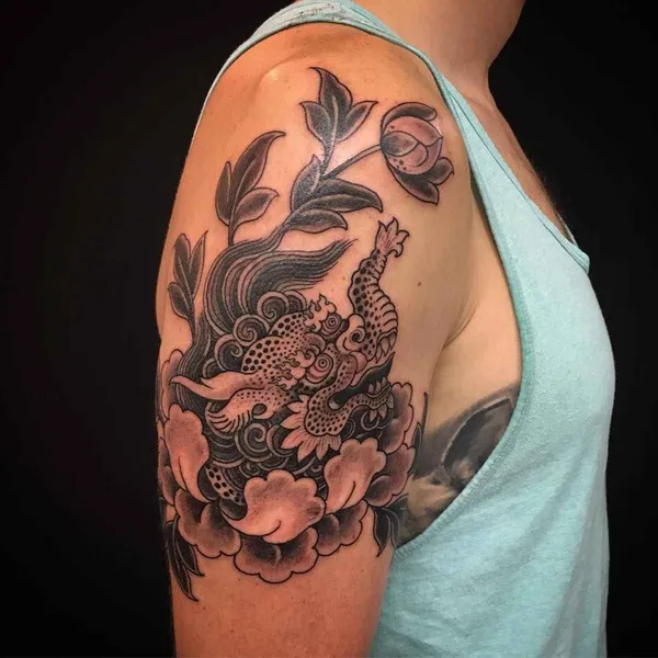 Ornamental tattoo by Yoni Zilber in New York City