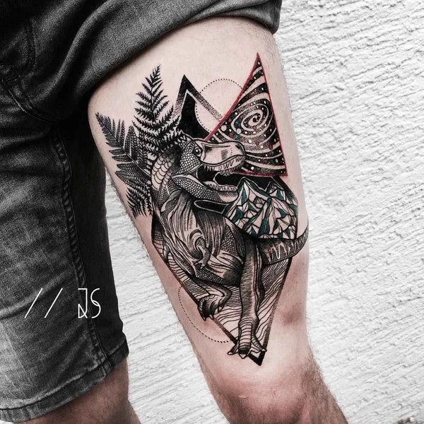Graphic tattoo by Jessica Svartvit in Westerstetten