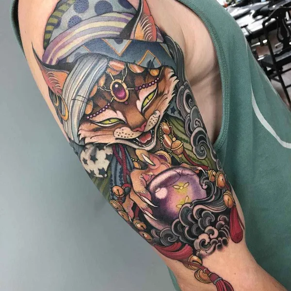 New School tattoo by Teresa Sharpe in Richmond