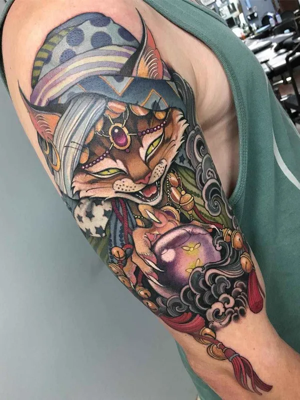 color japanese tatouage sur full sleeve #14055 | Artiste tatoueur Teresa Sharpe