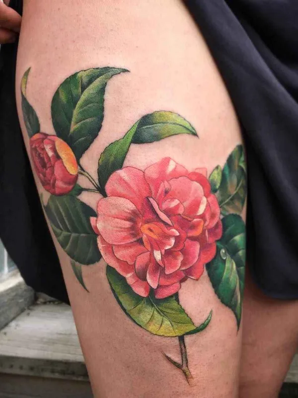 color realism татуировка на thigh #18894 | Тату мастер Stephanie Brown