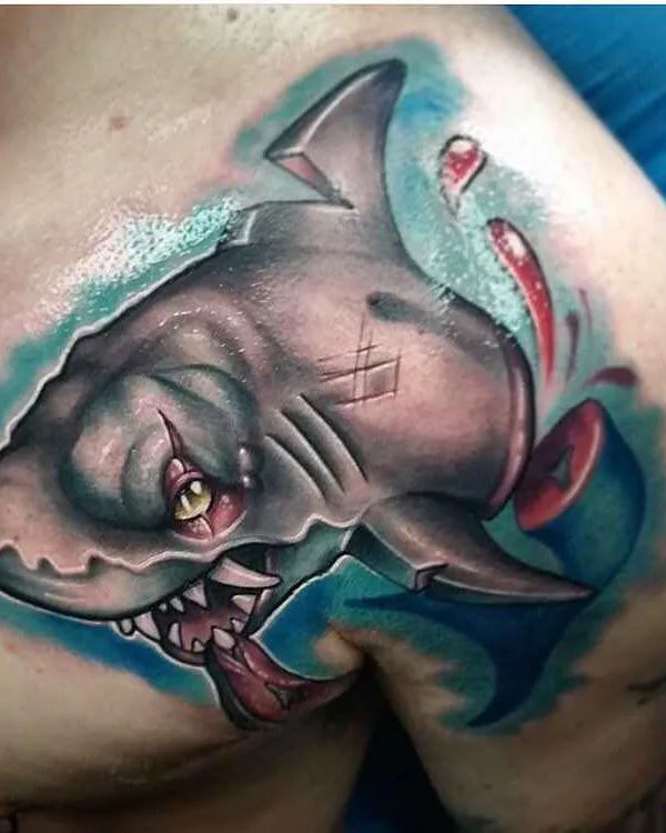 color new school tattoo on chest #12108 | Tattoo Artist Josh Herman
