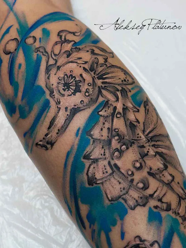 color illustrative tattoo on forearm #12819 | Tattoo Artist Алексей Платунов