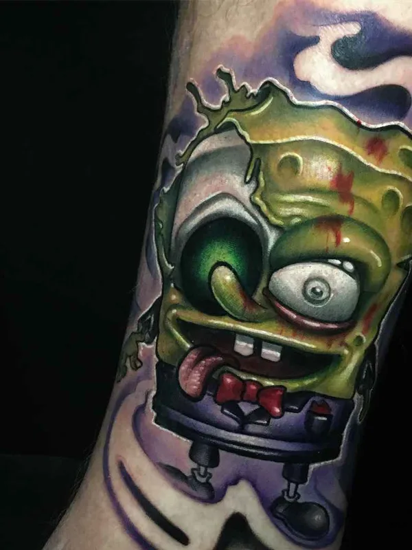 color cartoon tattoo on forearm #12113 | Tattoo Artist Josh Herman