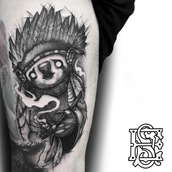 Dotwork tattoo by Eddie Stacey