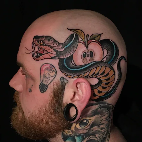 New School tattoo by Friedrich Übler