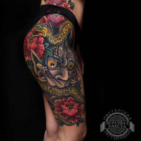 Oriental tattoo by Эдуард Сармаев in Казань