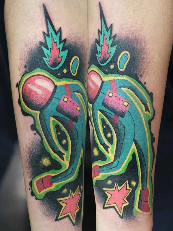 Graphic tattoo by Aleksy Marcinow in Warszawa