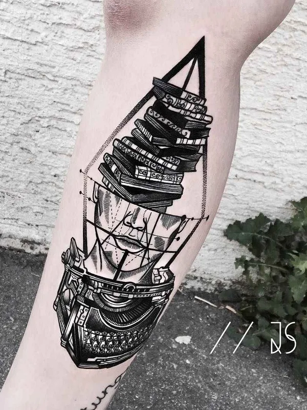 black blackwork tatouage sur forearm #16344 | Artiste tatoueur Jessica Svartvit